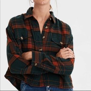 American Eagle Cropped Flannel
